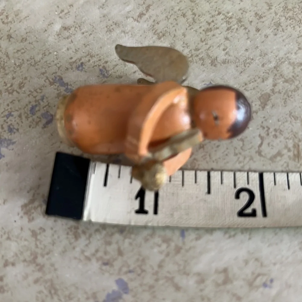 Vintage set of 8 Miniature Wooden Angel Musicians Japan